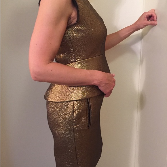 DIANE von FURSTENBERG Delani gold sz 10 NEW dress - Picture 5 of 8